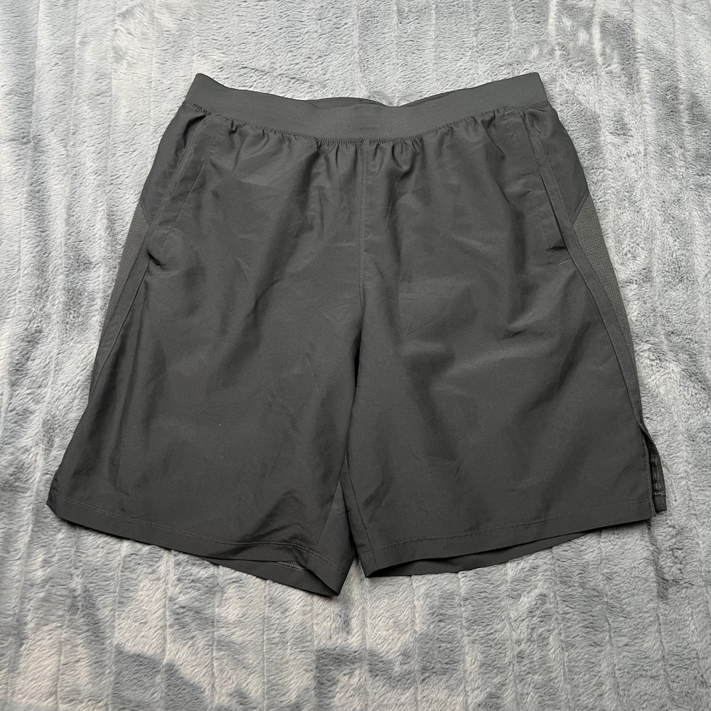 Under Armour Mens Fitted Athletic Running Gym Shorts Black Size Large L 15429